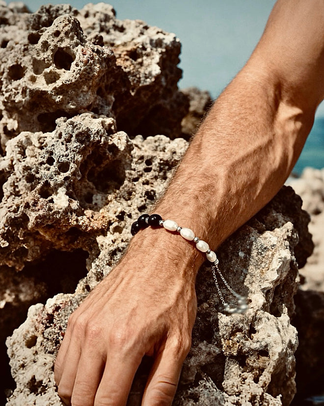 Natural Pearl Bracelet-White Gold Plated