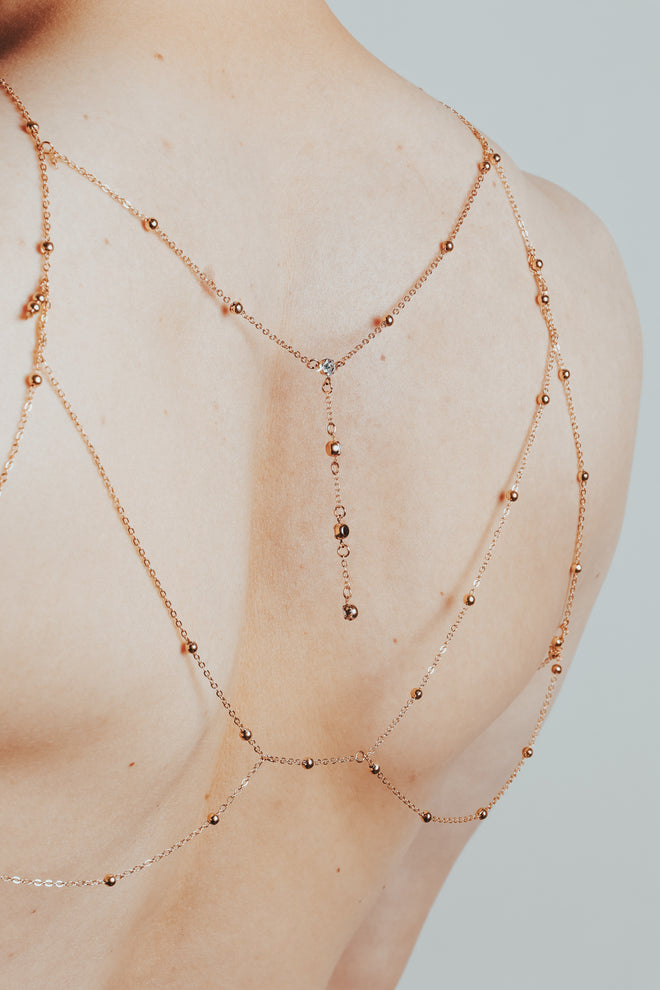 Silver Body Chain & Necklace Set