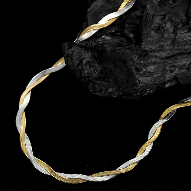 Duo-Tone Snake Chain(18k gold plated)