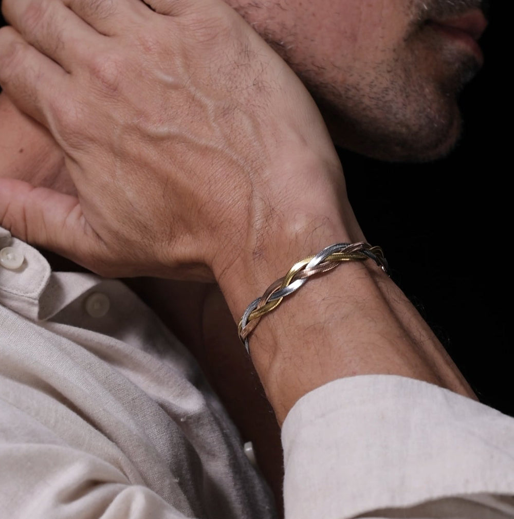 Tri-Flat Snake Bracelet