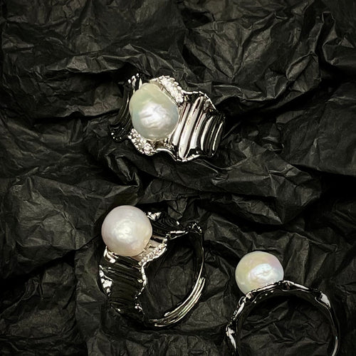Löv-Baroque Adjustable Ring-White Gold Plated