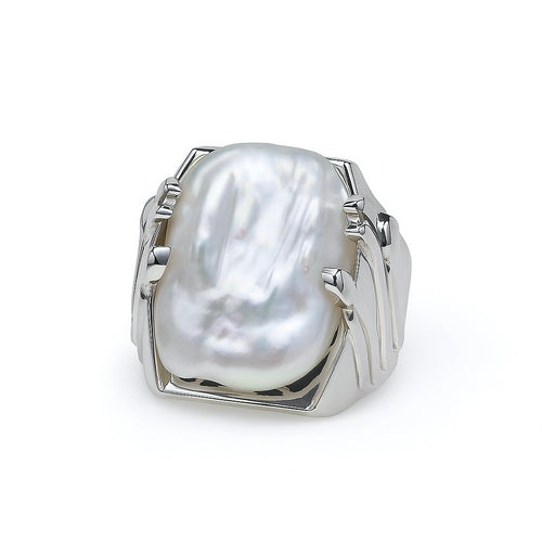 Baroque Pearl Grip Ring