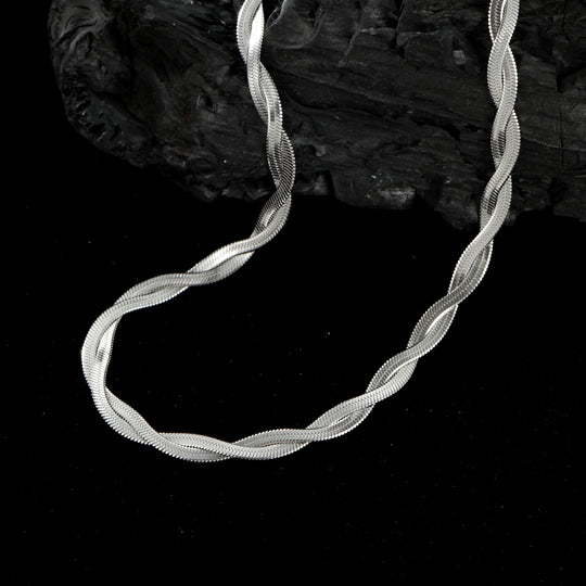 Duo Flat Snake Chain Silver