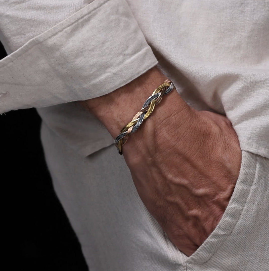 Tri-Flat Snake Bracelet