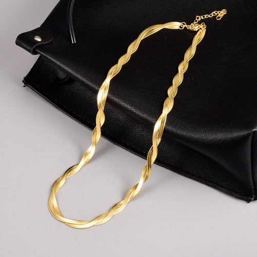 Duo Flat Snake Chain-18K Gold Plated