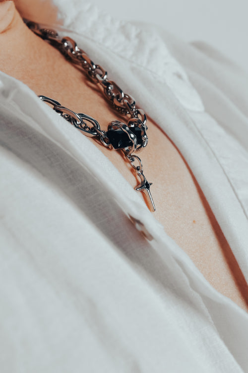 Obsidian Braided Necklace