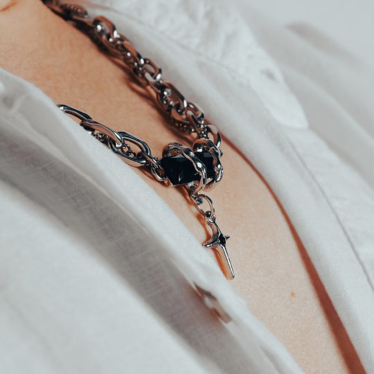 Obsidian Braided Necklace