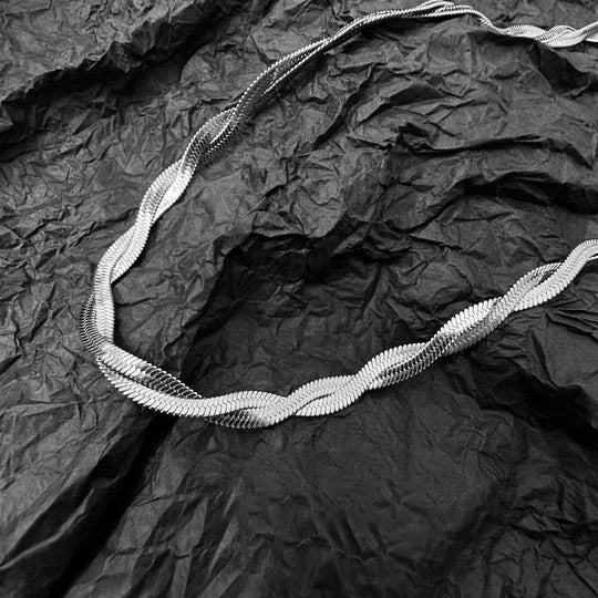 Duo Flat Snake Chain Silver