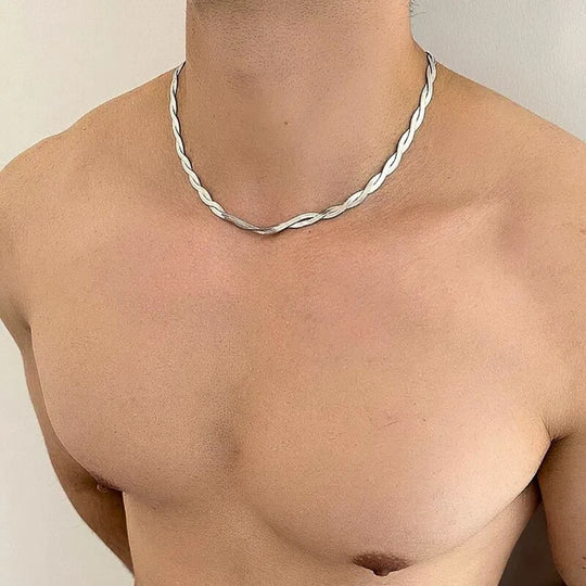 Duo Flat Snake Chain Silver
