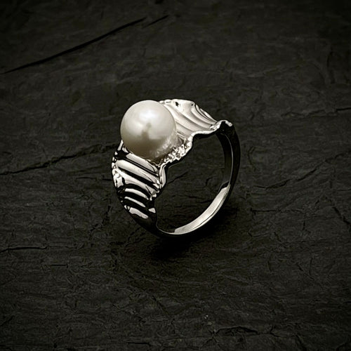 Löv-Baroque Adjustable Ring-White Gold Plated