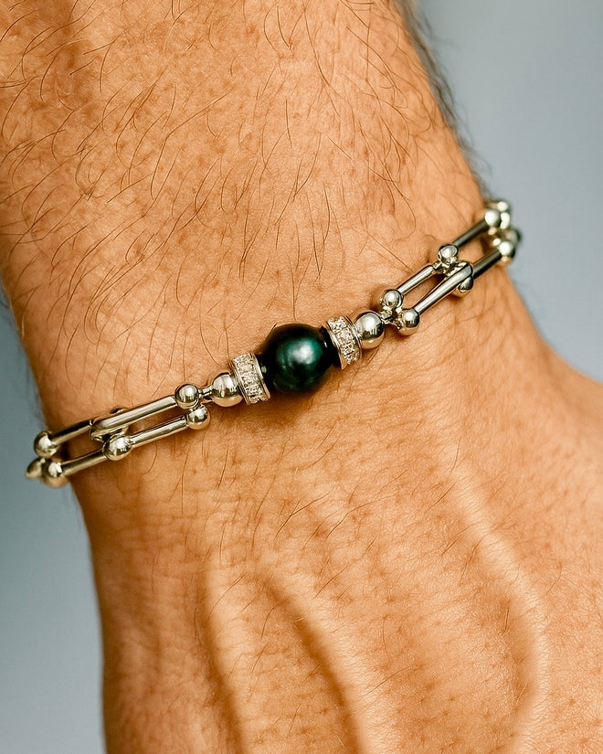 Natural Tahitian Pearl Knotwork Bracelet
