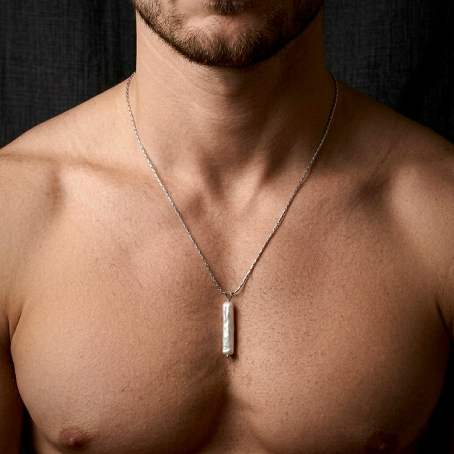 Stick Pearl Pendant Necklace