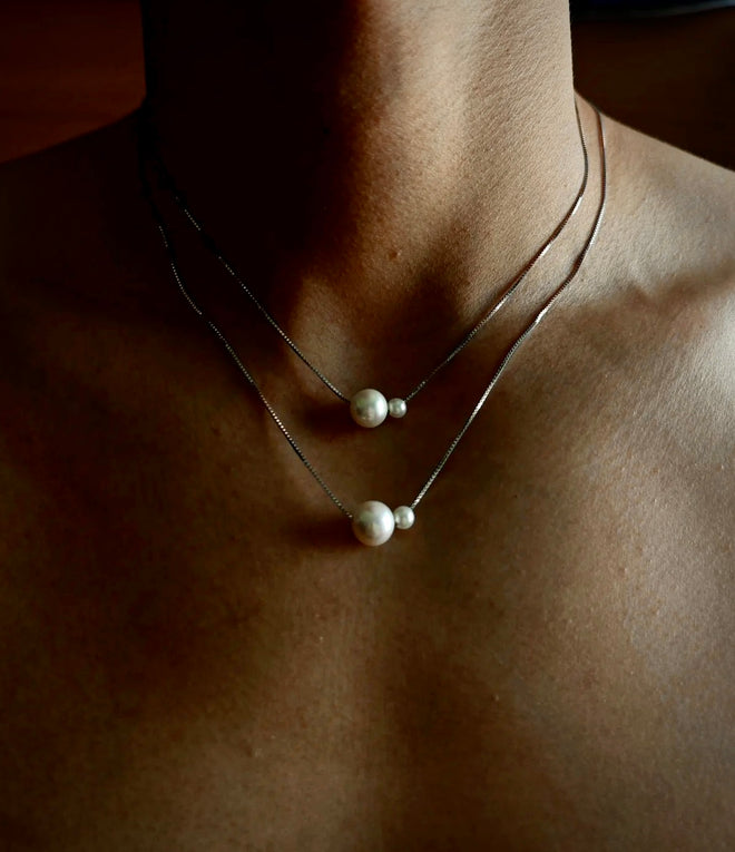 Natural Duo Pearl Necklace