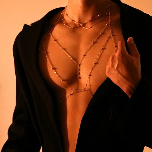 Gold Body Chain & Necklace Set