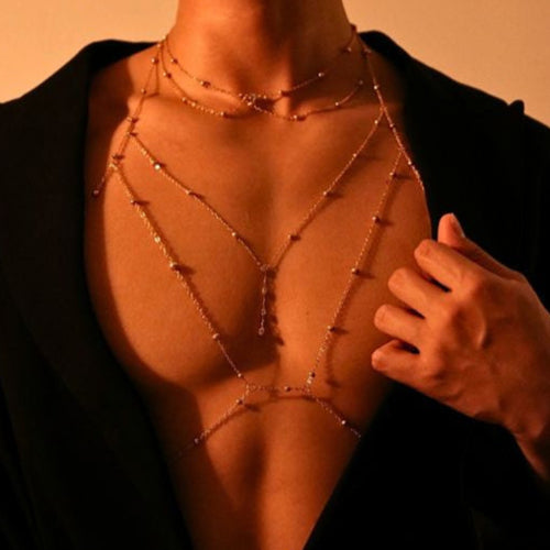 Gold Body Chain & Necklace Set