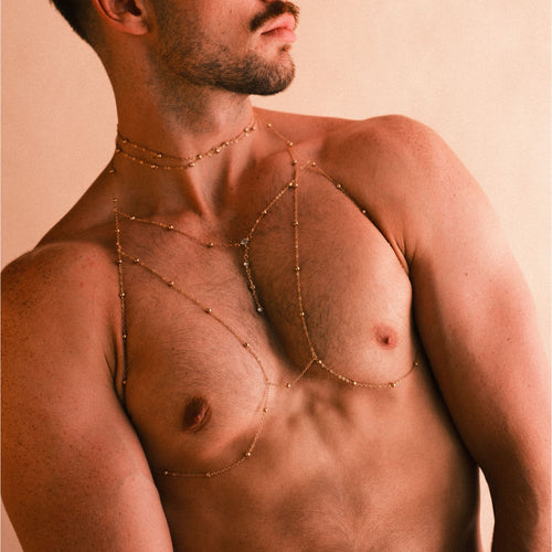 Gold Body Chain & Necklace Set