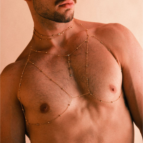 Gold Body Chain & Necklace Set