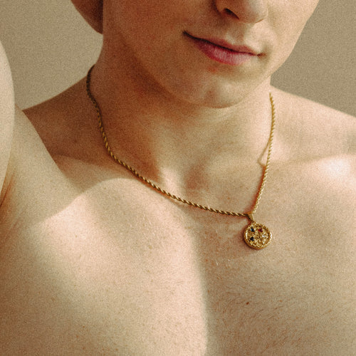 Gold Coin Braided Chain