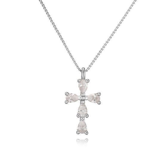 Mini Cross Necklace-Sterling Silver 925