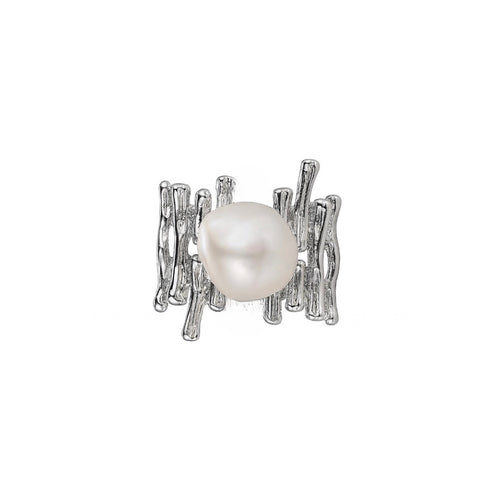 Loke-Natural Baroque Ring(white gold plated)