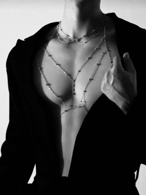 Silver Body Chain & Necklace Set