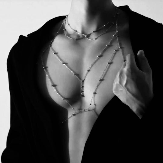 Silver Body Chain & Necklace Set