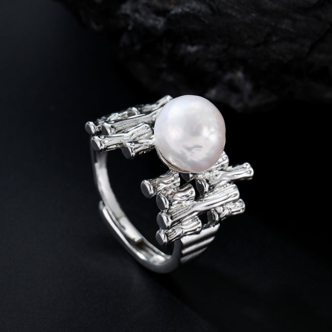 [Non-US PreOrder Update]Baroque Pearl Adjustable Ring-White Gold Plated