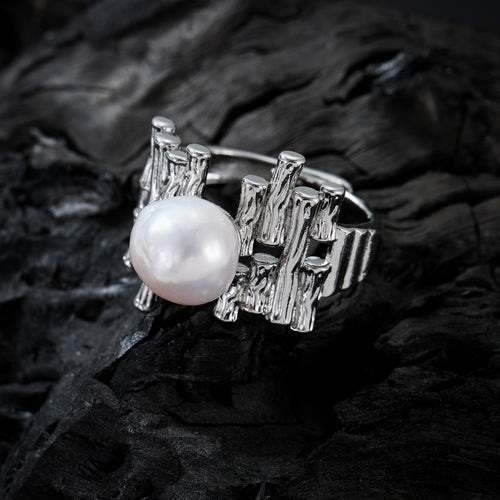 [Non-US PreOrder Update]Baroque Pearl Adjustable Ring-White Gold Plated