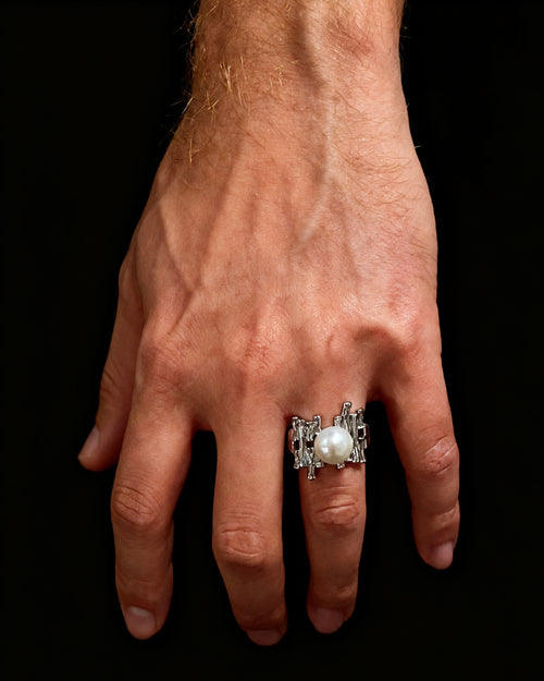 [Non-US PreOrder Update]Baroque Pearl Adjustable Ring-White Gold Plated