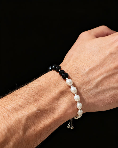 Natural Pearl Bracelet-White Gold Plated