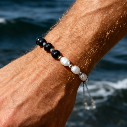 Natural Pearl Bracelet-White Gold Plated