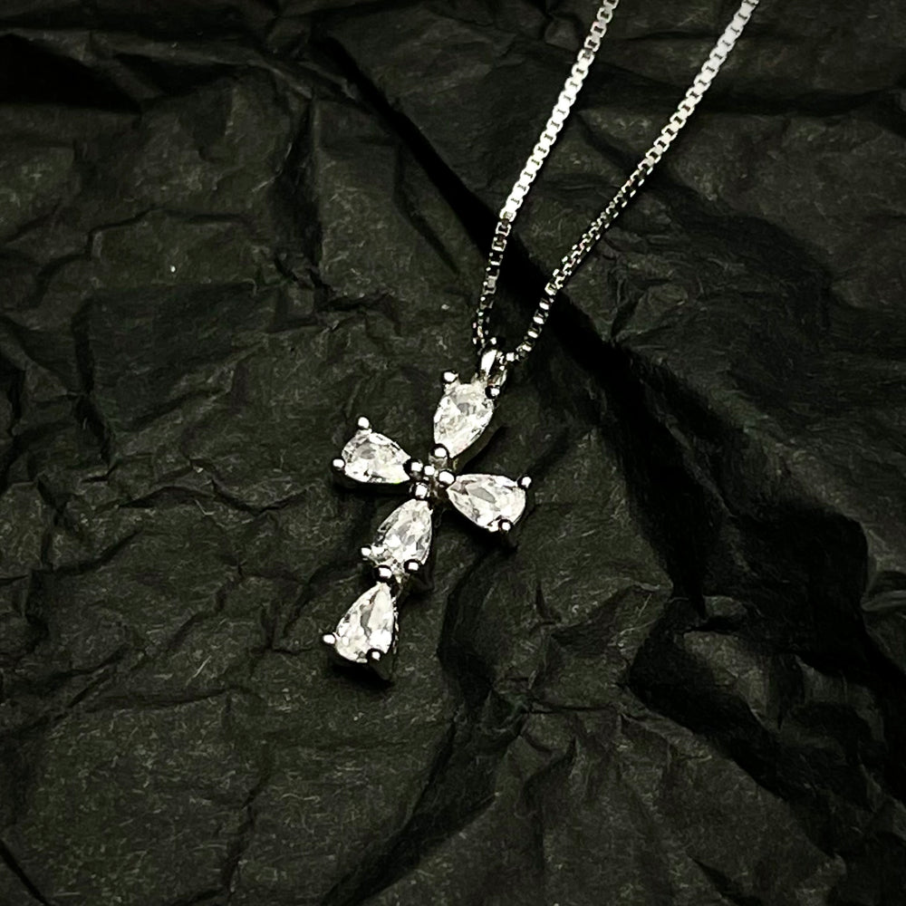 Mini Cross Necklace-Sterling Silver 925