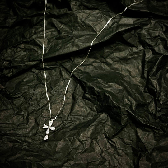Mini Cross Necklace-Sterling Silver 925
