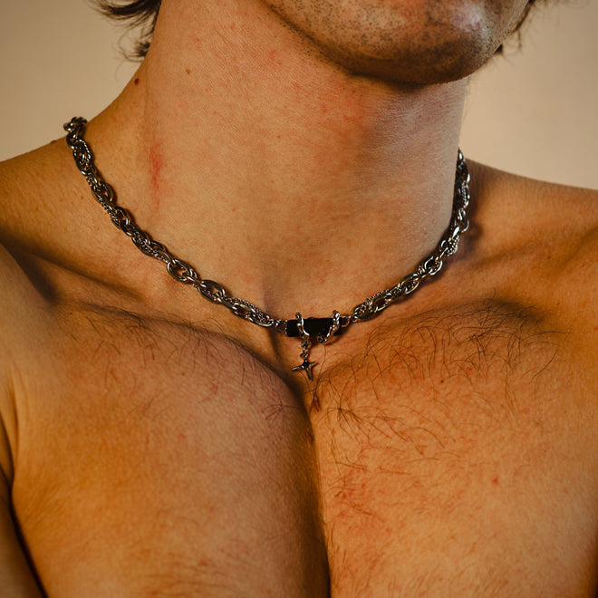 Obsidian Braided Necklace
