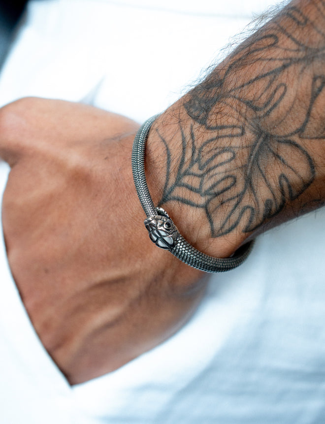 Serpent Cuff-Silver Plated