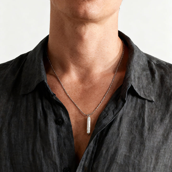 Stick Pearl Pendant Necklace