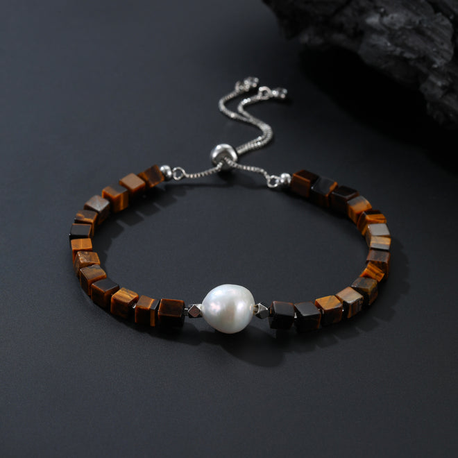 Ö-Tiger Eye & Baroque Pearl