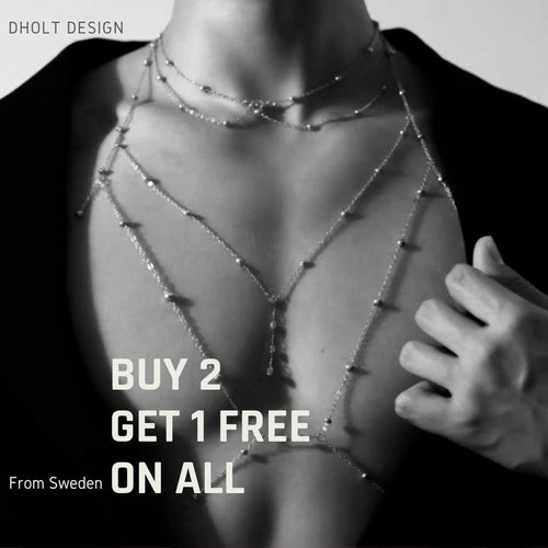 Silver Body Chain & Necklace Set