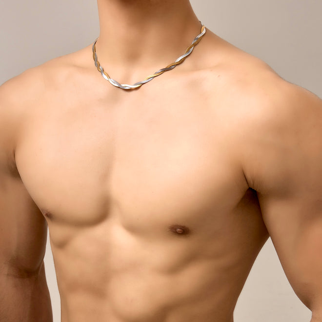 Duo-Tone Snake Chain(18k gold plated)