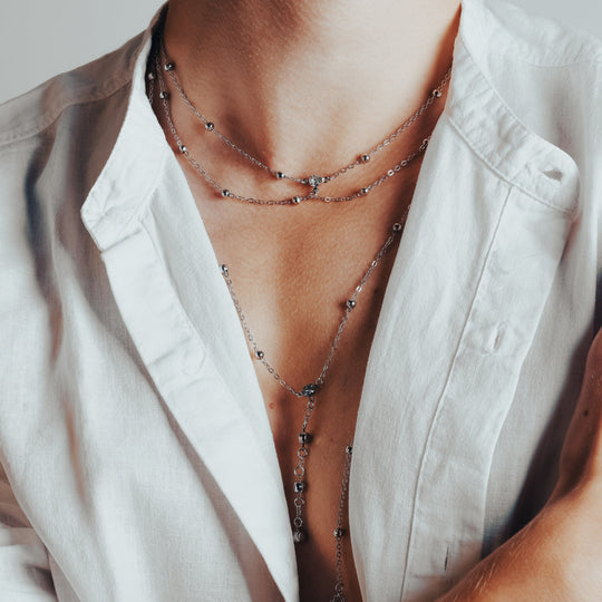 Silver Body Chain & Necklace Set