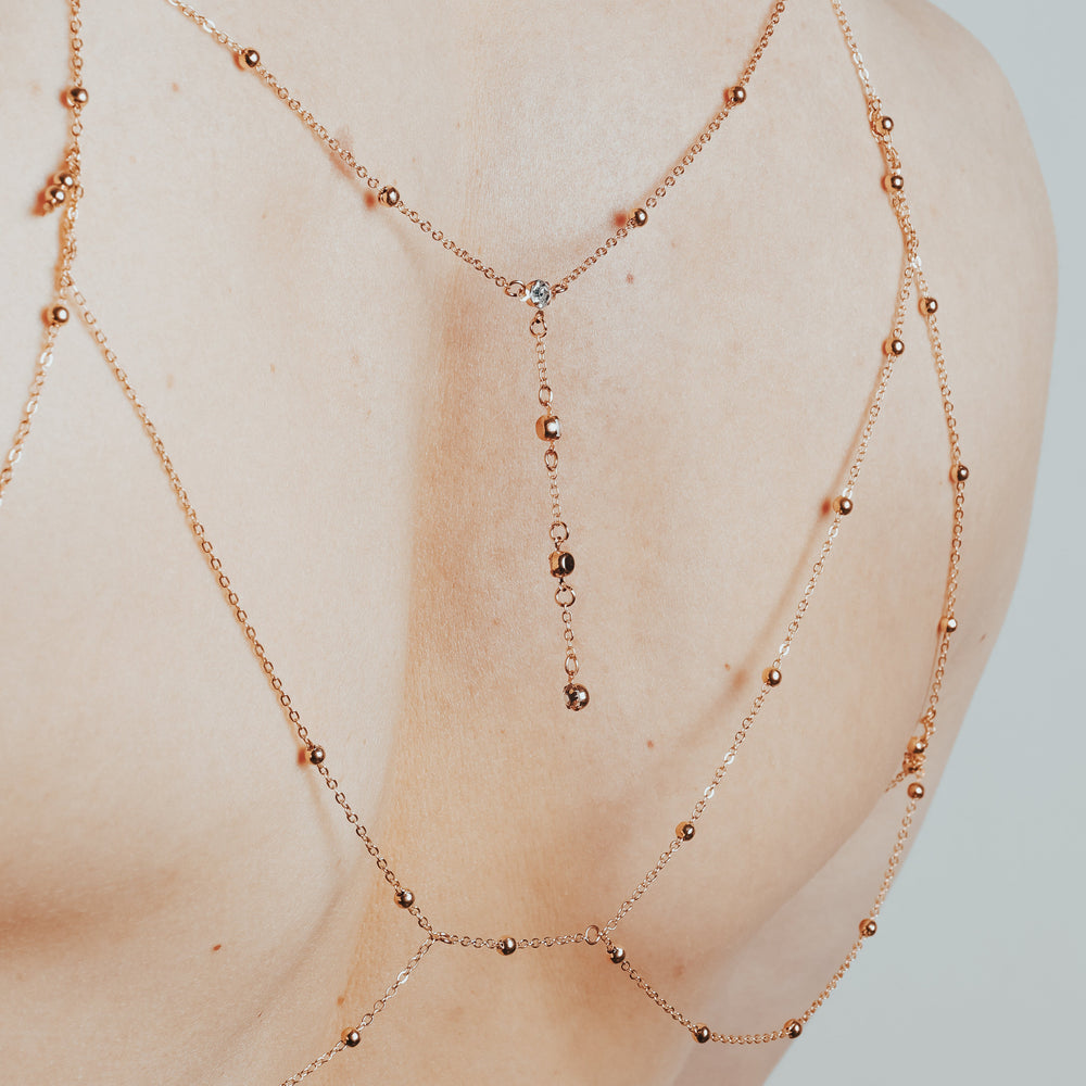 Silver Body Chain & Necklace Set