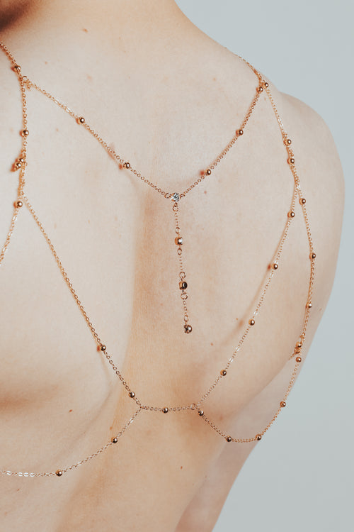 Silver Body Chain & Necklace Set