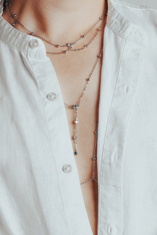 Silver Body Chain & Necklace Set