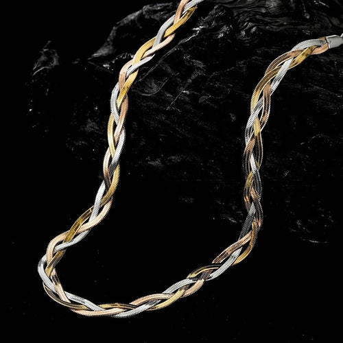 Tri-Flat Snake Chain-18K Gold Plated