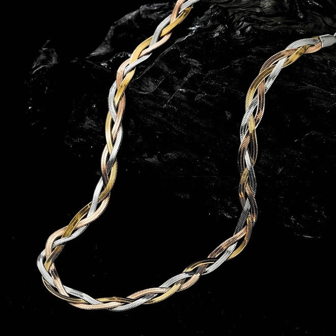 Tri-Flat Snake Chain-18K Gold Plated